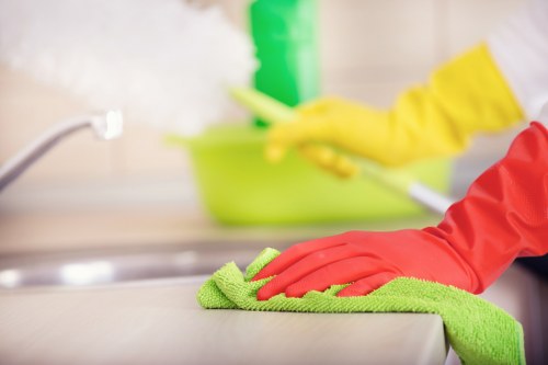 Local cleaners preparing a Collierswood flat for move-in day
